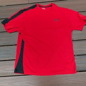 Red And Black Under Armor Workout T-Shirt